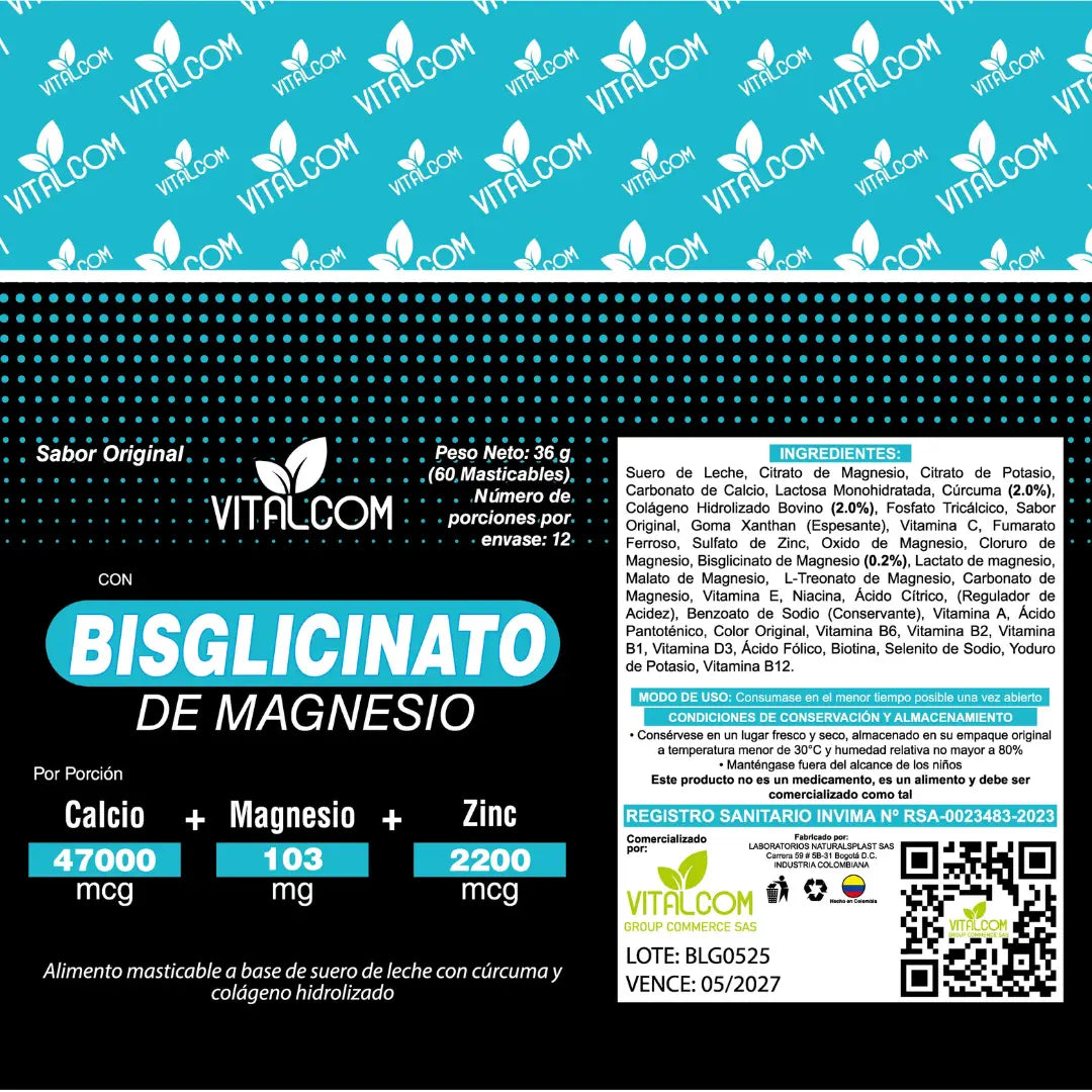 BISGLICINATO DE MAGNESIO PV,CM,ANTV